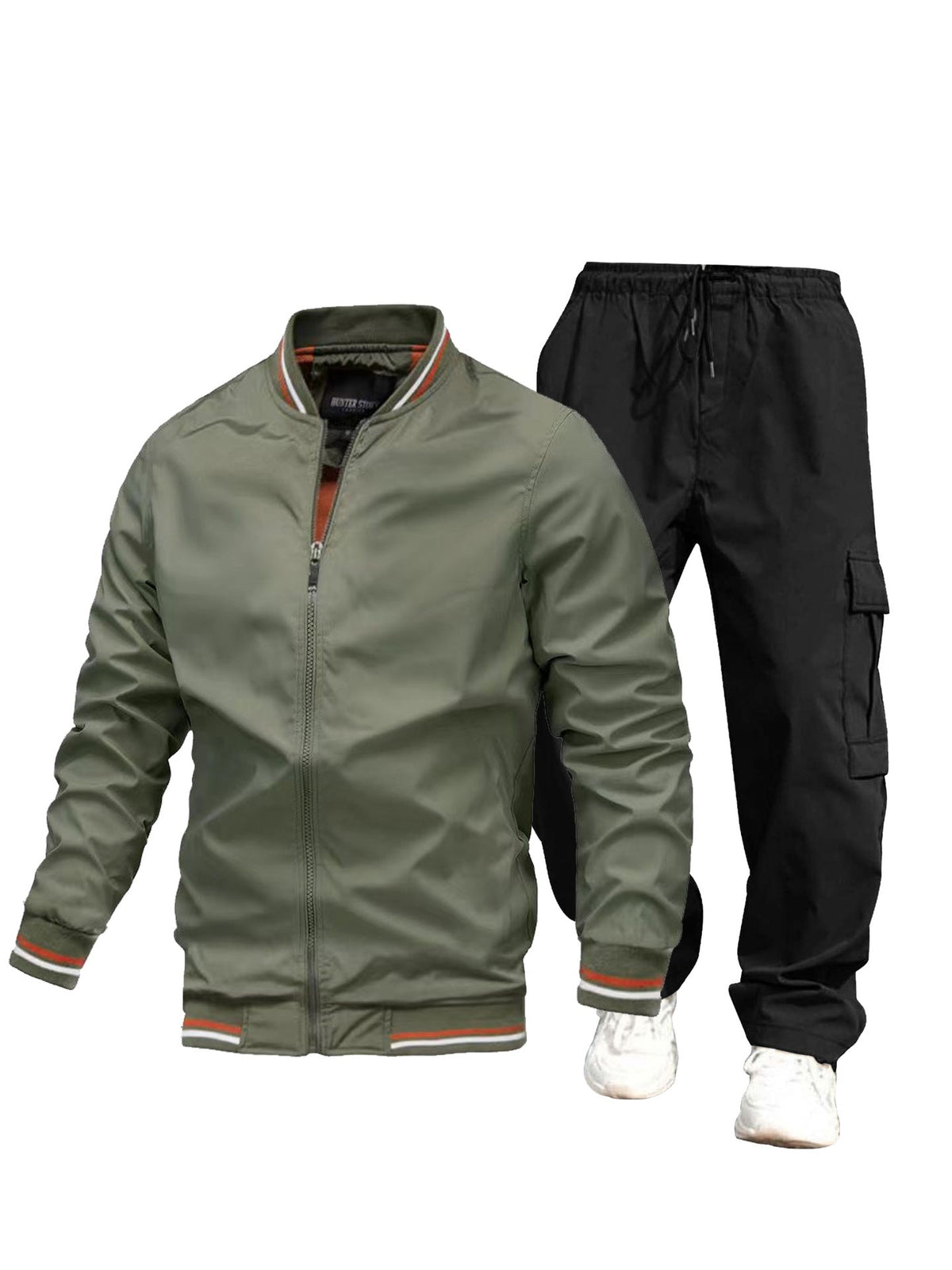 Men's sporty jacket and cargo pants set