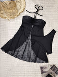 Women's Swimwear with Flowing Skirt and Lined Top