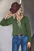 Women's Blouse with Elegant Ruffles and V-Neck