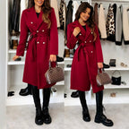 Elegant Double-Breasted Trench Coat with Belt