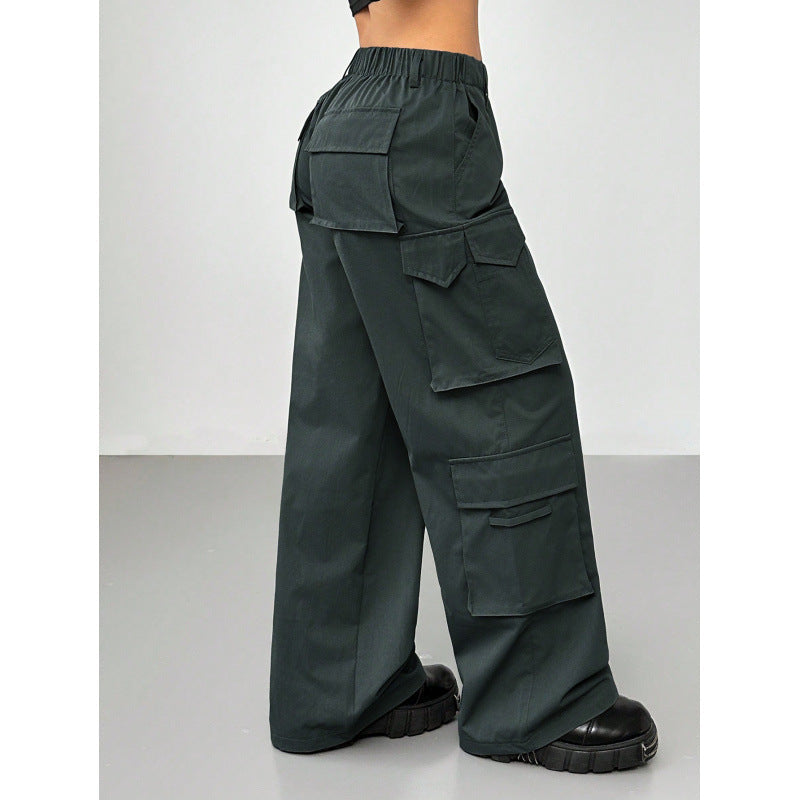 Women's Wide Leg Cargo Pants with Pockets