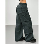 Women's Wide Leg Cargo Pants with Pockets