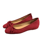 Women's Ballet Flats with Charming Bow Detail in Suede
