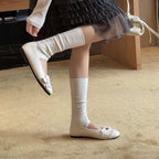 Women's Ballet Flats with Decorative Fringe and Elegant Buckle