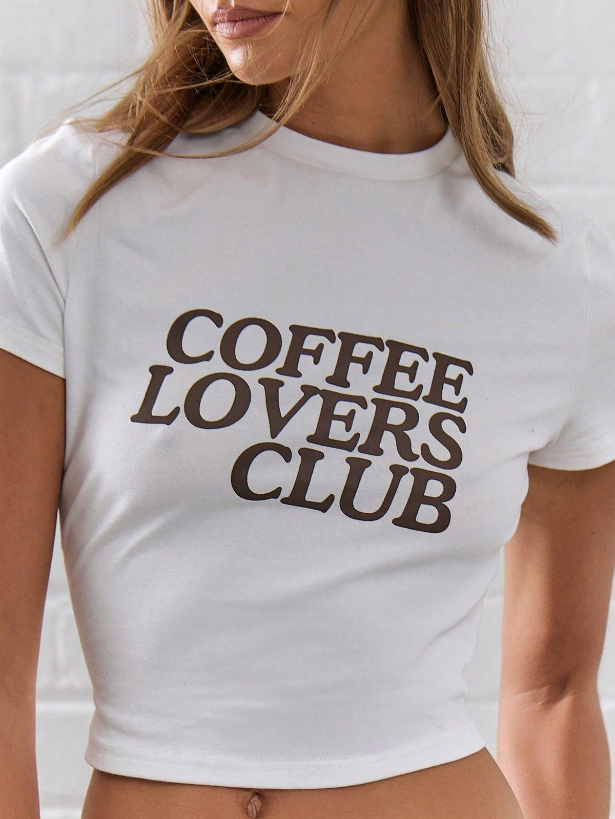 Women's Crop T-Shirt with Coffee Lover Print