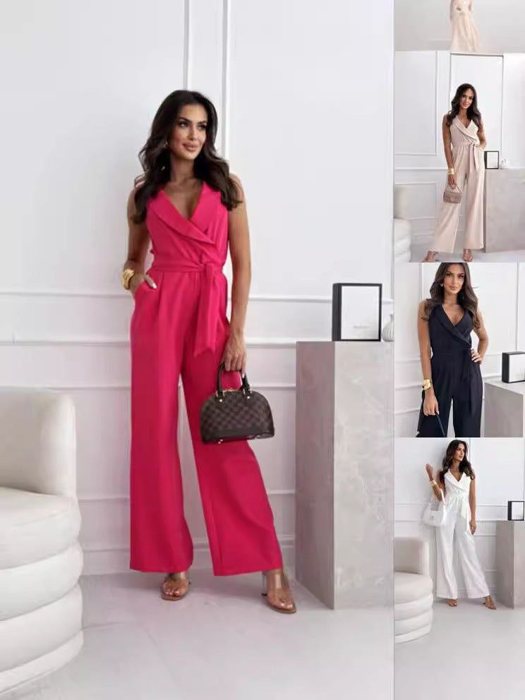 Women's Jumpsuit with Tailored Cut and Wrap Design