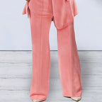 Women's Office-Ready Pantsuit Set with Wide Trousers and Tailored Blazer
