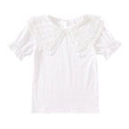 Women's Blouse with Voluminous Collar and Casual Puff Sleeves