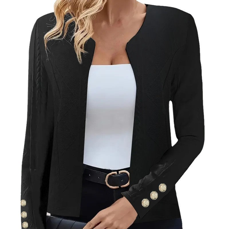 Women's Elegant Blazer with Decorative Buttons