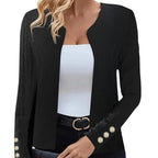 Women's Elegant Blazer with Decorative Buttons