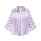 Women's Shirt Blouse with Casual Cut and Elegant 3/4 Sleeves