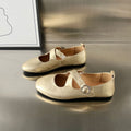 Women's Ballet Flats with Elegant Cross Strap and Fashionable Buckle