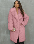 Women's Comfortable Faux Fur Coat with Luxurious Lapel