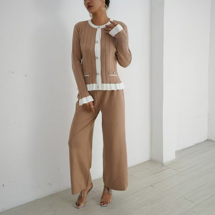 Women's Elegant Ribbed Knit Set