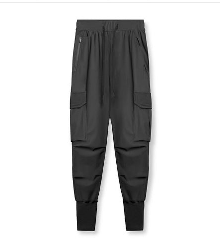 Women's Cargo Pants with Zipper Pockets and Elastic Waistband