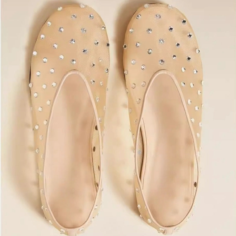 Women's Ballet Flats with Floral Embroidery and Comfortable Lining