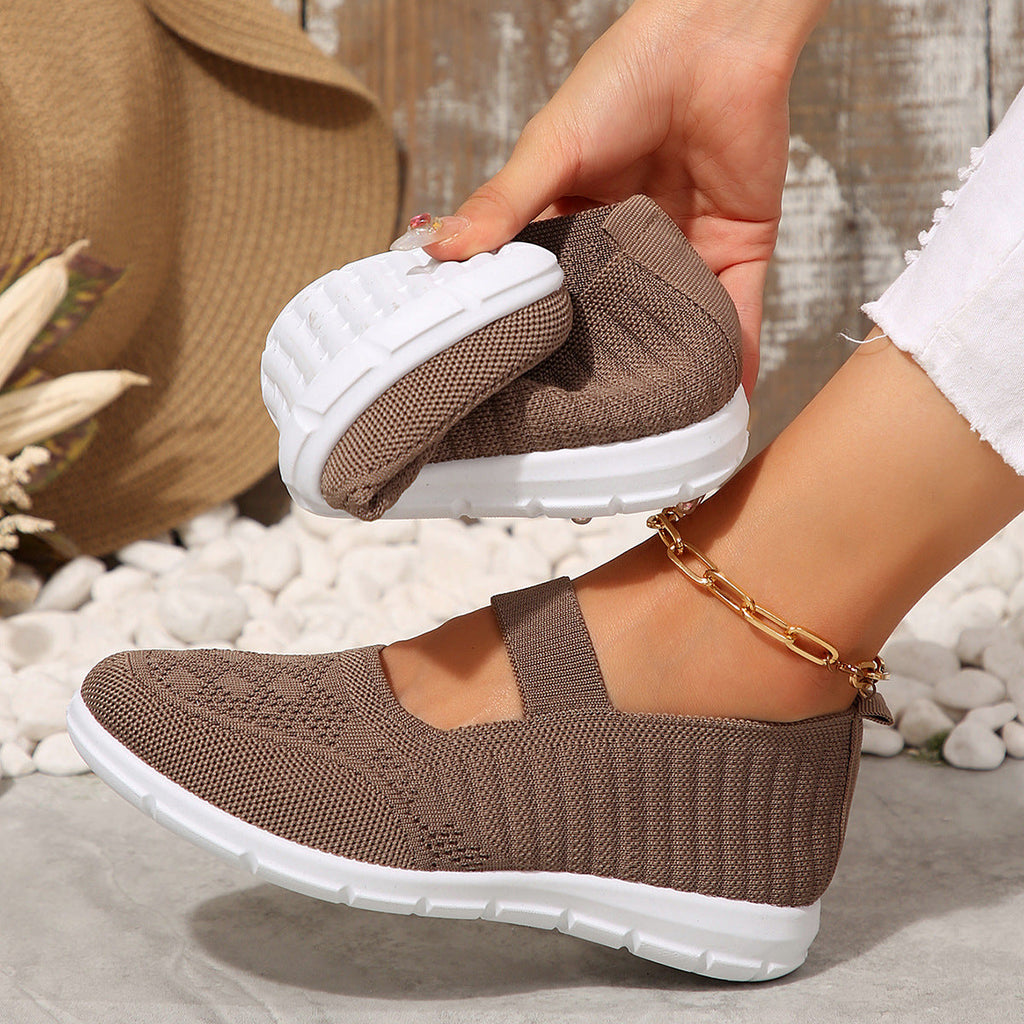 Women's Breathable and Flexible Ballet Flats with Elastic Strap