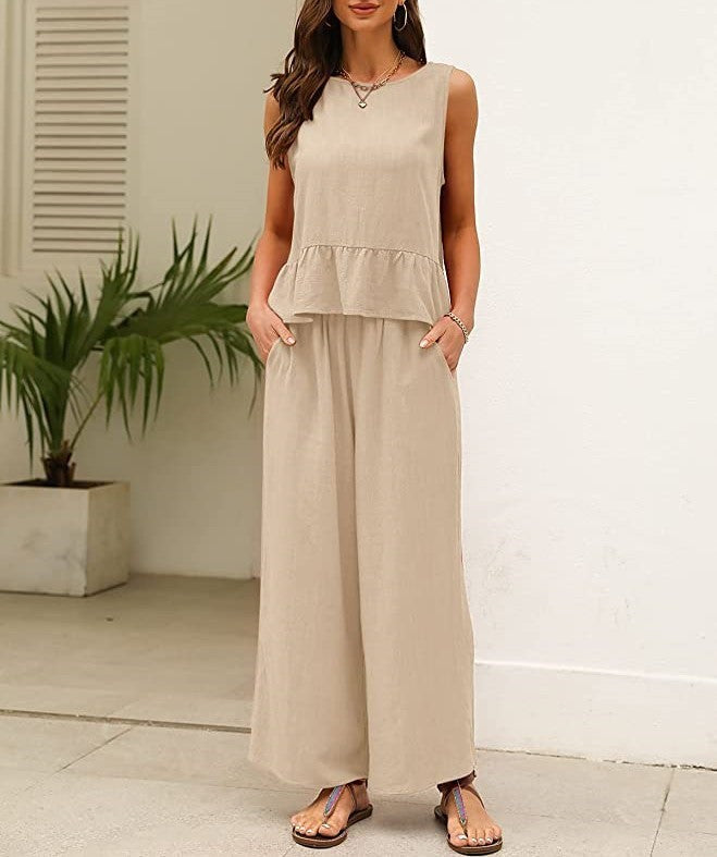 Women's Airy Jumpsuit with Ruffled Hem