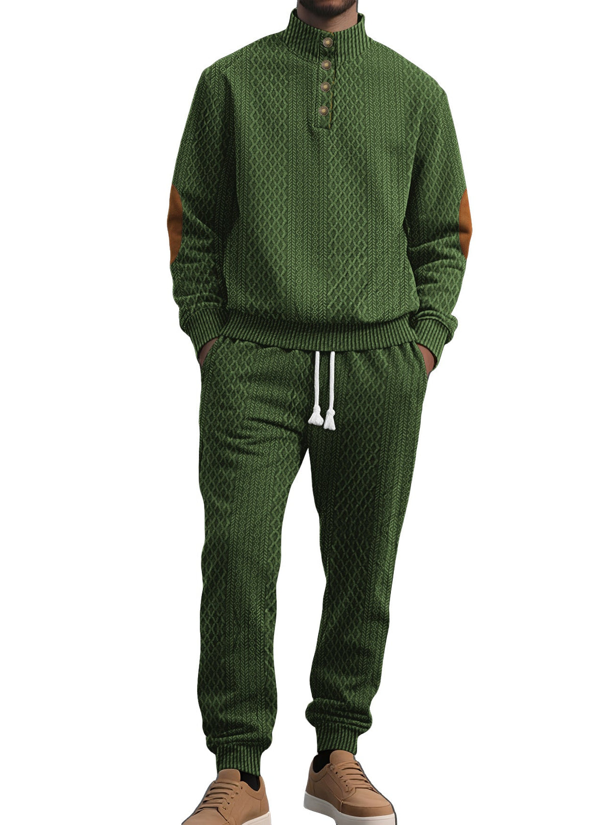 Men's Patterned Knit Leisure Set