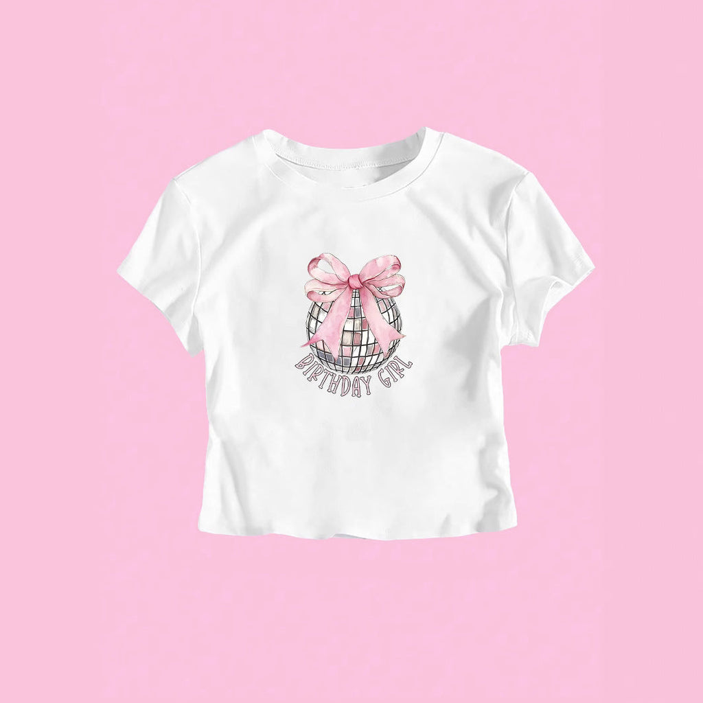 Women's Birthday Theme Crop T-Shirt