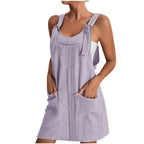 Women's Casual Jumpsuit with Pockets and Adjustable Straps