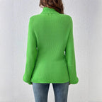 Women's Cozy Turtleneck Sweater with Textured Design