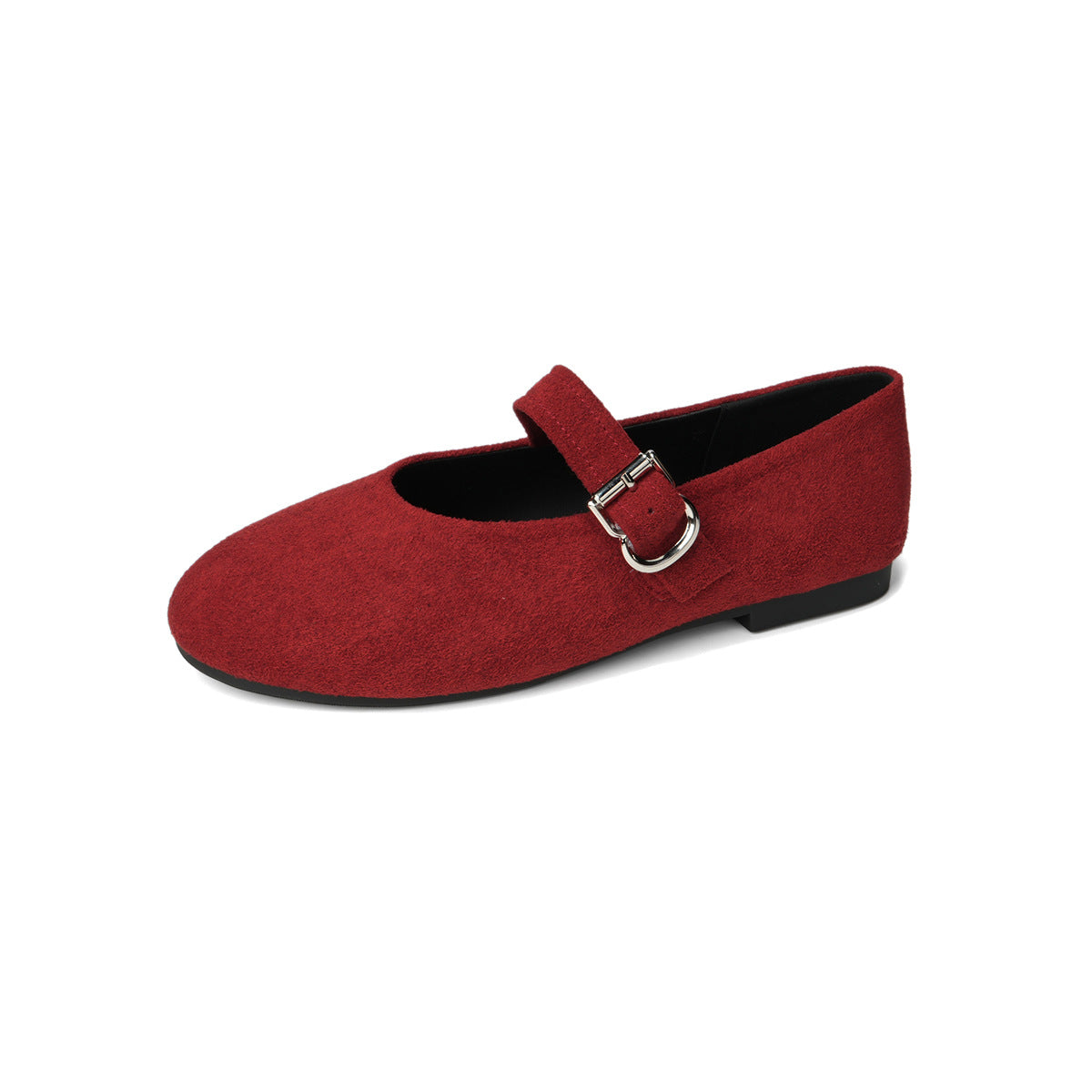 Women's Ballet Flats with Elegant Strap and Buckle Detail