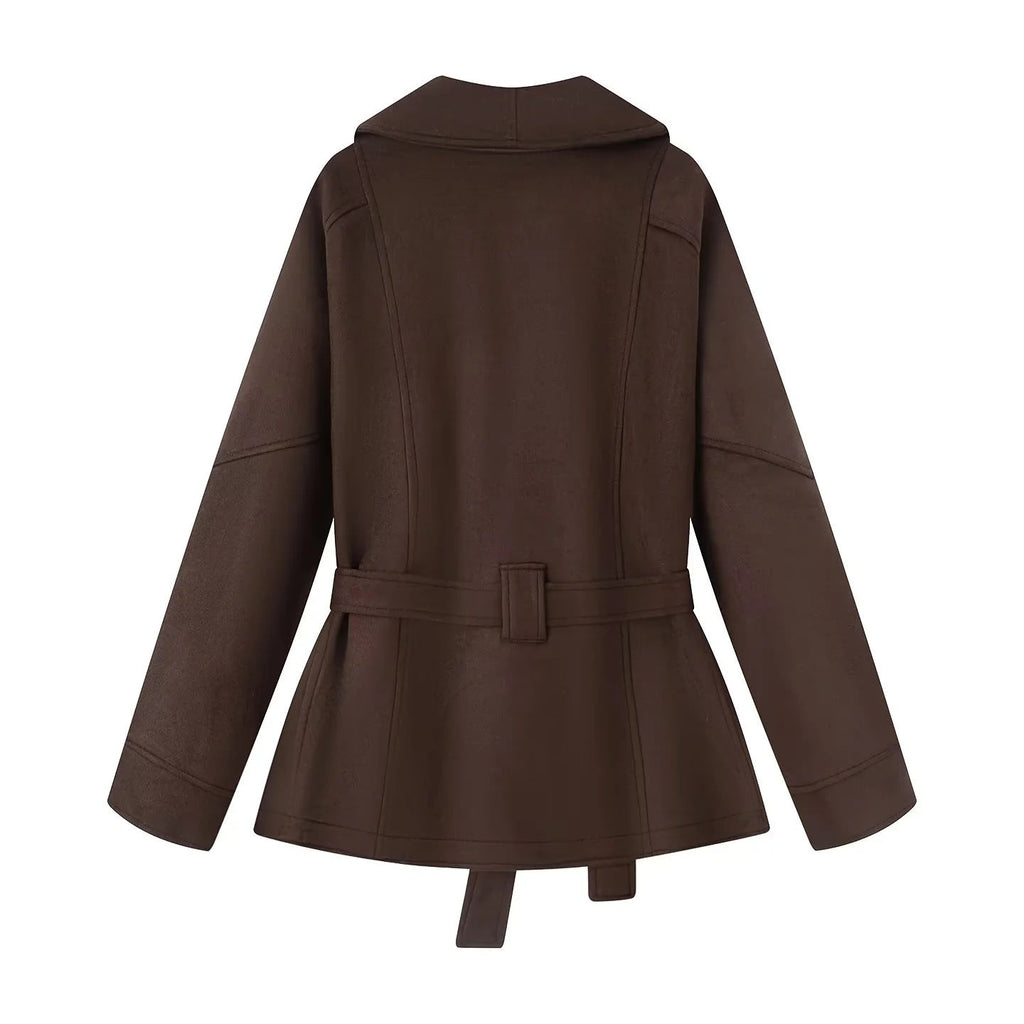 Elegant Transitional Jacket with Tie Belt