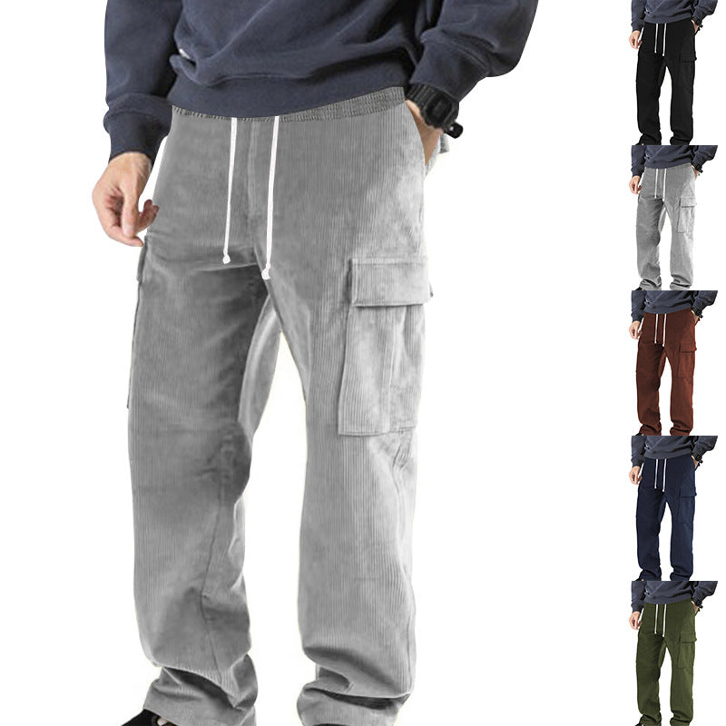 Women's Cargo Pants with Elastic Waistband and Practical Side Pockets