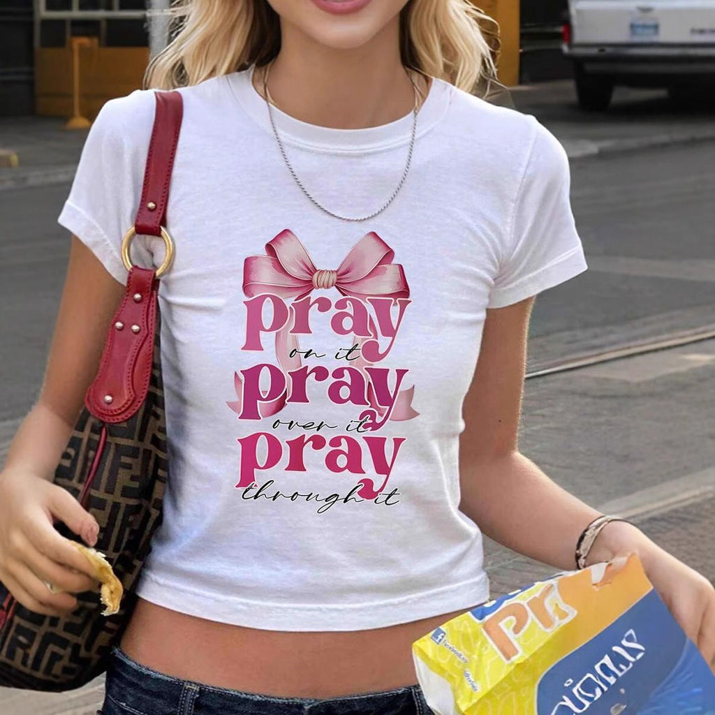 Women's Sleeveless Graphic Bow Detail Top