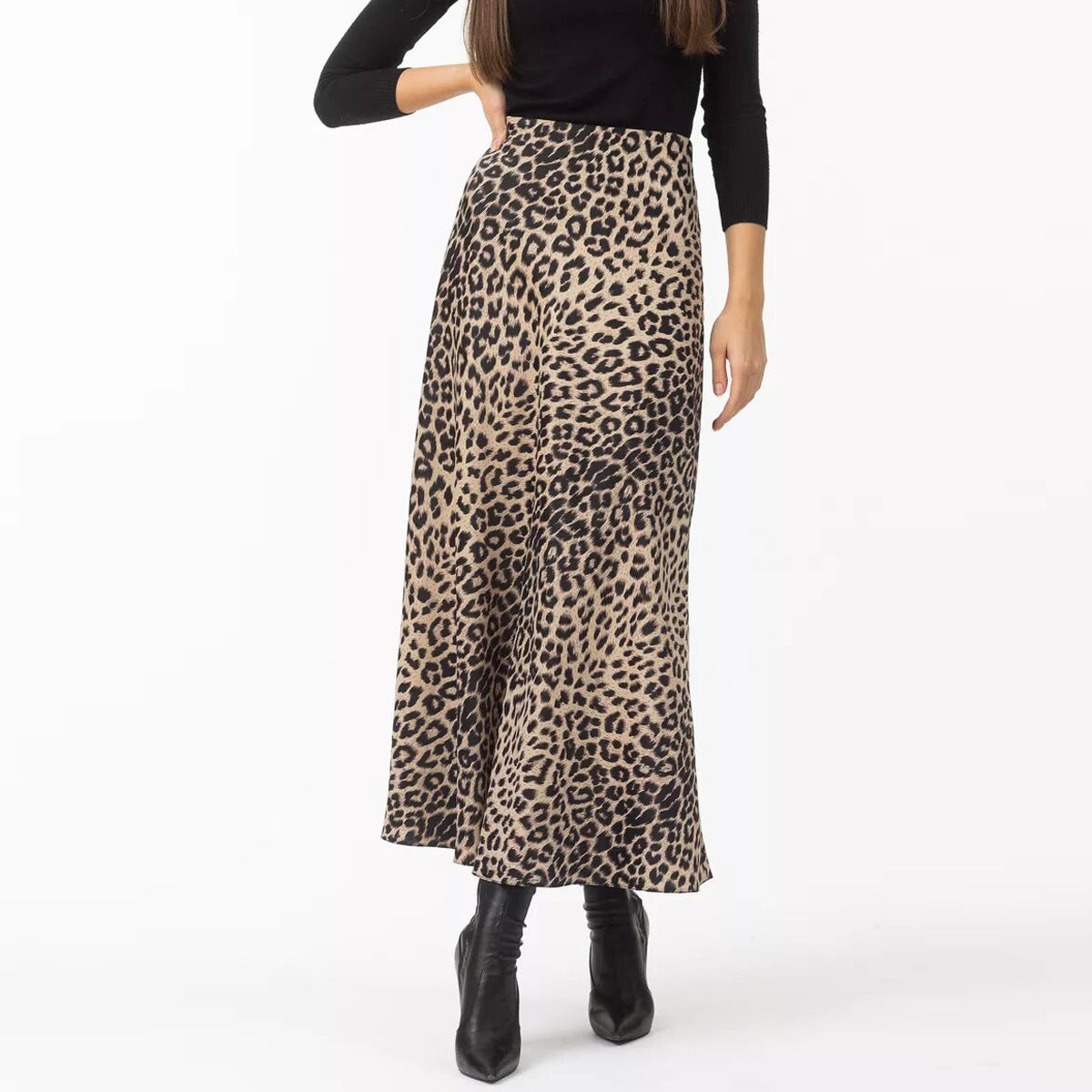 Women's Leopard Print Maxi Skirt