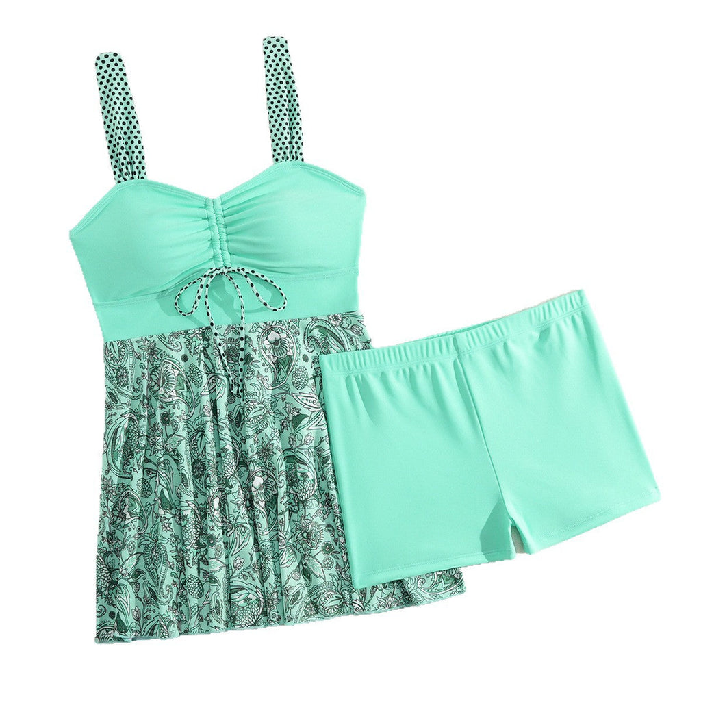 Women's Swimsuit Set with Feminine Skirt and Adjustable Straps