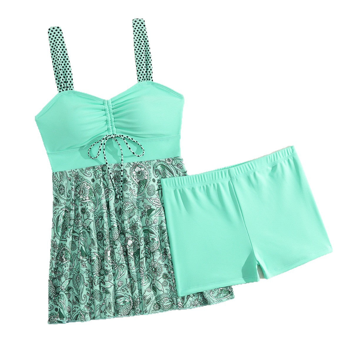 Women's Swimsuit Set with Feminine Skirt and Adjustable Straps
