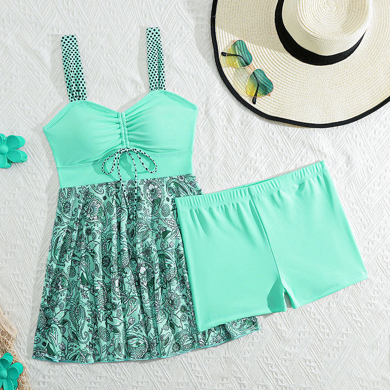 Women's Swimsuit with Playful Skirt and Adjustable Straps
