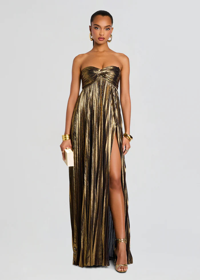 Women's Evening Dress with Off-Shoulder Design and Slit