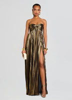 Women's Evening Dress with Off-Shoulder Design and Slit