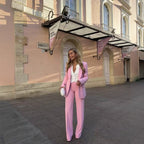 Elegant Wide-Leg Palazzo Trousers with Elastic Waistband