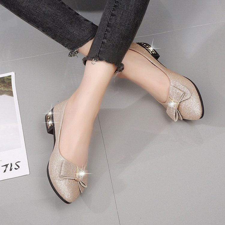 Women's Ballet Flats with Decorative Bow Design