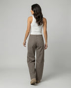 Women's High-Waisted Wide-Leg Cargo Pants with Flap Pockets