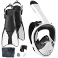 Snorkel set with full face mask and high-quality fins