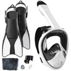 Snorkel set with full face mask and high-quality fins