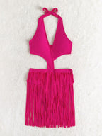 Women's Swimsuit with Braided Fringe Skirt
