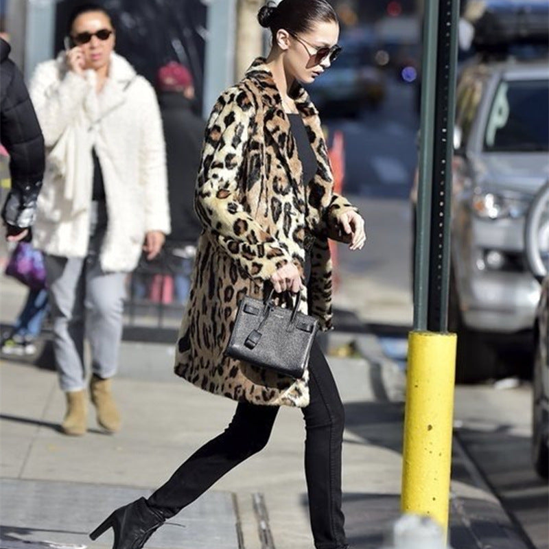Women's Elegant Oversized Animal Print Coat
