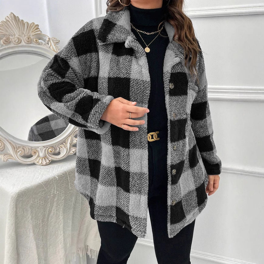 Women's Flowy Plaid Overshirt