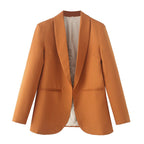 Elegant Women's Blazer with Unique Cut and Pockets