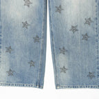 Women's Denim Jeans with Sparkling Star Pattern