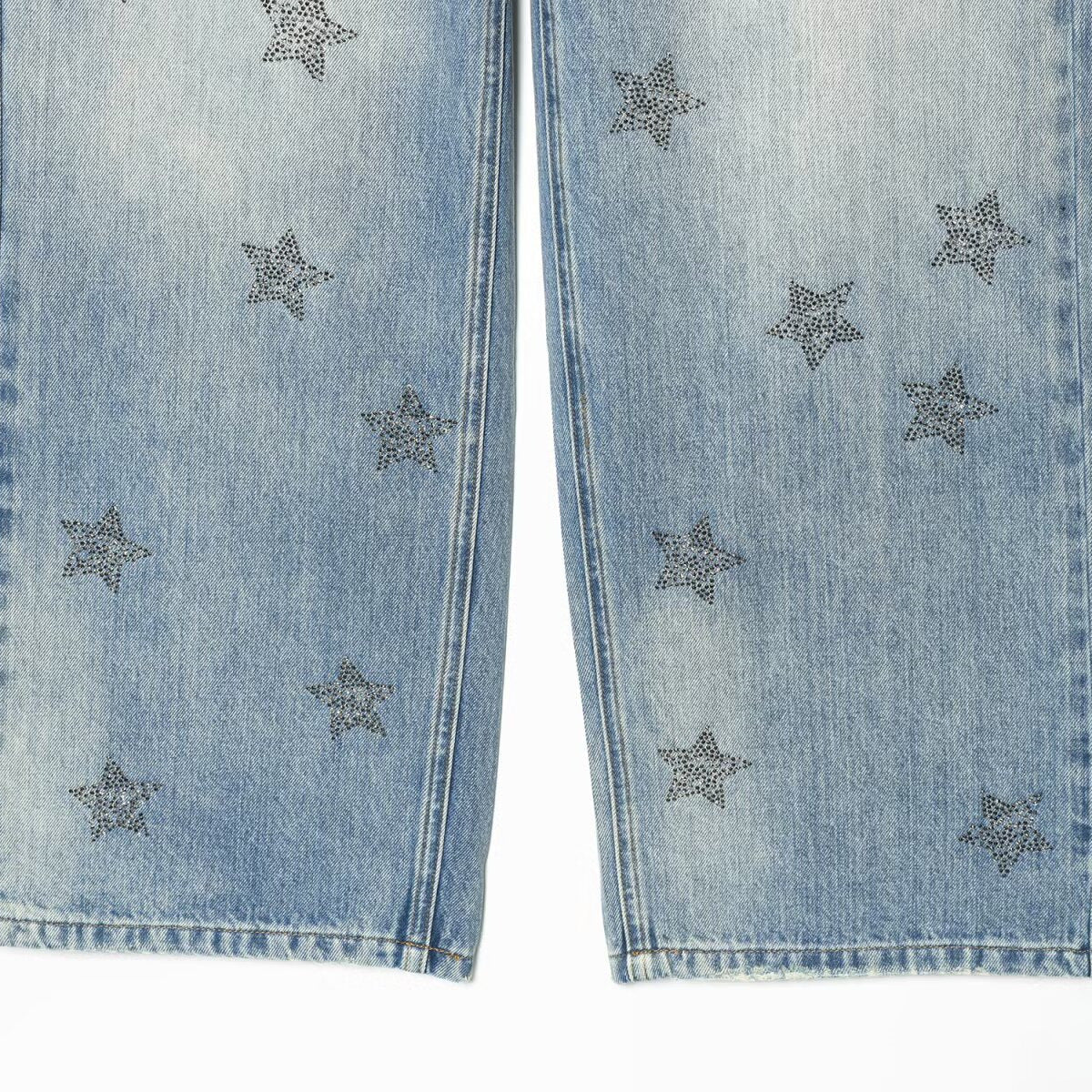 Women's Denim Jeans with Sparkling Star Pattern