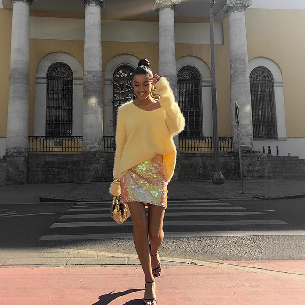 Sparkling Sequin Skirt with Tailored Fit