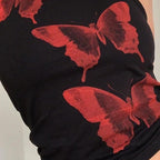 Women's Sleeveless Butterfly Print Top