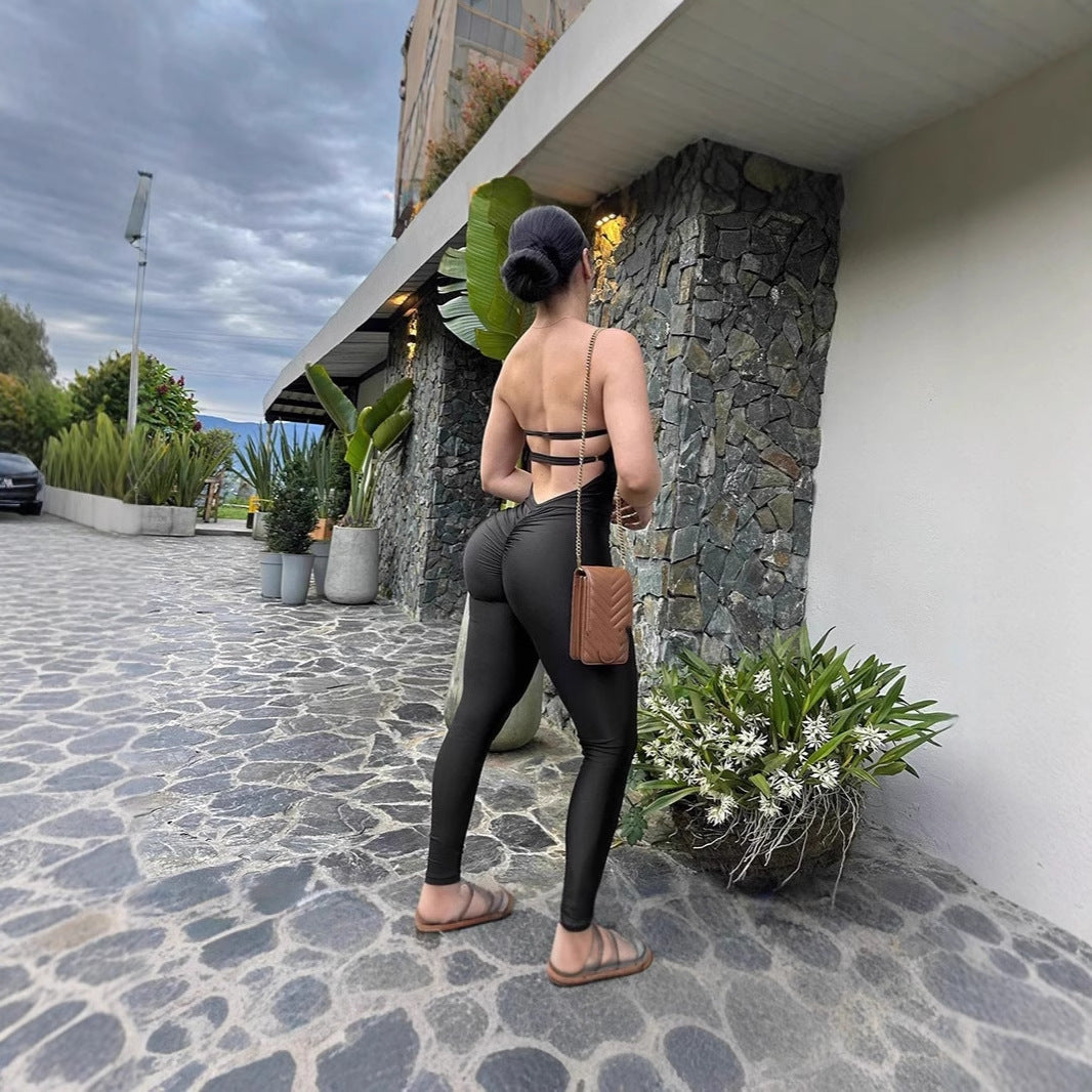 Women's Form-Fitting Jumpsuit with Underwire Bustier